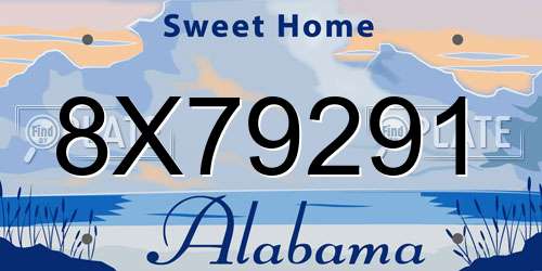 8X79291 Alabama License Plate