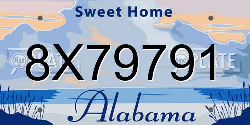 8X79791 Alabama License Plate