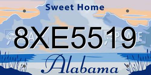 8XE5519 Alabama License Plate