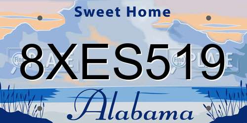 8XES519 Alabama License Plate