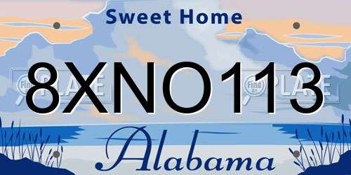 8XNO113 Alabama License Plate