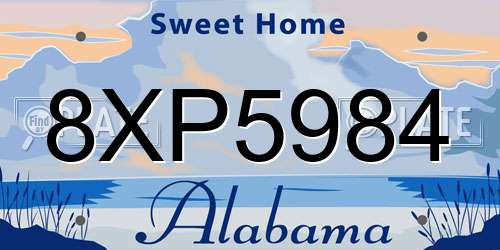 8XP5984 Alabama License Plate