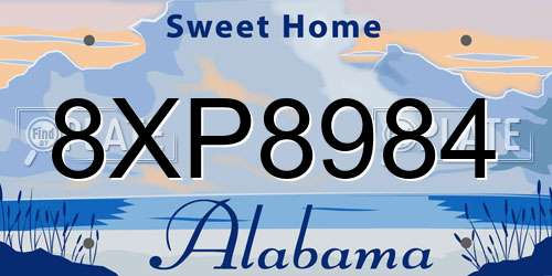 8XP8984 Alabama License Plate