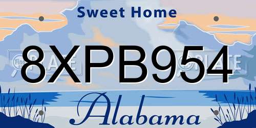 8XPB954 Alabama License Plate