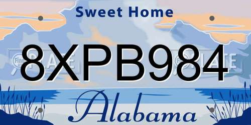 8XPB984 Alabama License Plate