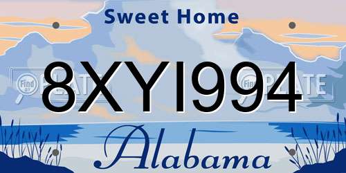 8XYI994 Alabama License Plate