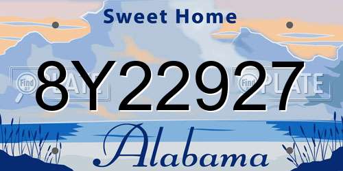 8Y22927 Alabama License Plate