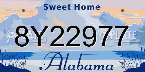 8Y22977 Alabama License Plate