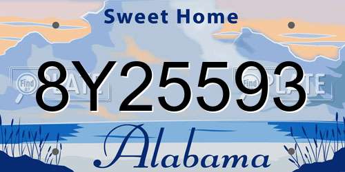 8Y25593 Alabama License Plate