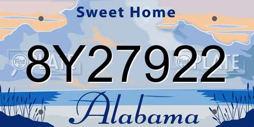 8Y27922 Alabama License Plate