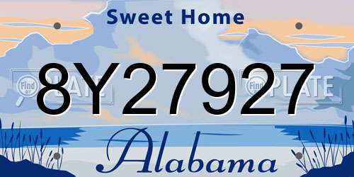 8Y27927 Alabama License Plate