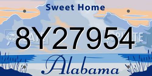 8Y27954 Alabama License Plate