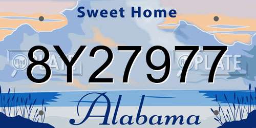 8Y27977 Alabama License Plate