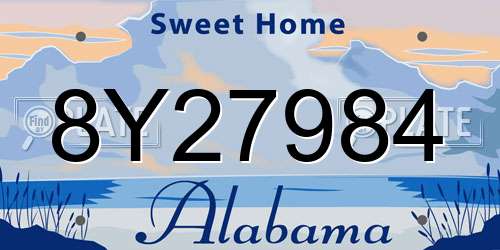 8Y27984 Alabama License Plate