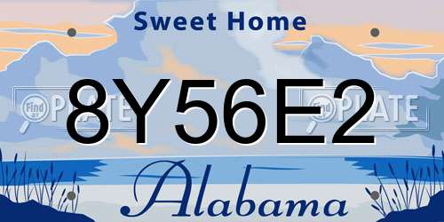 8Y56E2 Alabama License Plate