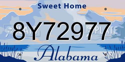 8Y72977 Alabama License Plate