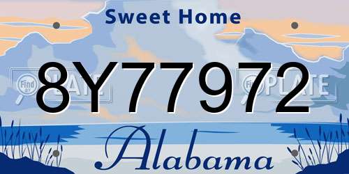 8Y77972 Alabama License Plate