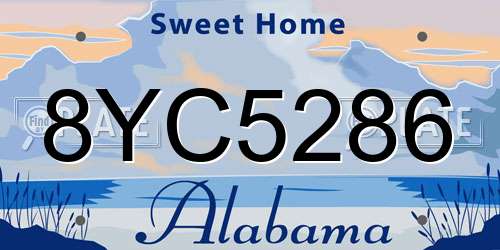 8YC5286 Alabama License Plate