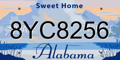 8YC8256 Alabama License Plate