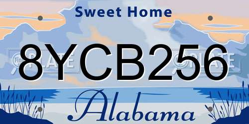 8YCB256 Alabama License Plate