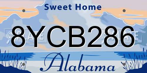 8YCB286 Alabama License Plate