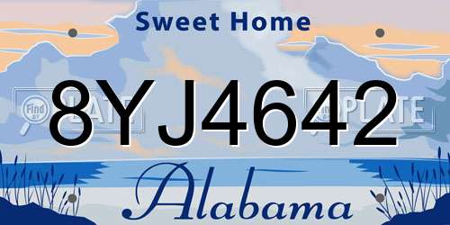 8YJ4642 Alabama License Plate