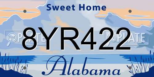 8YR422 Alabama License Plate
