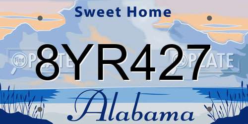 8YR427 Alabama License Plate