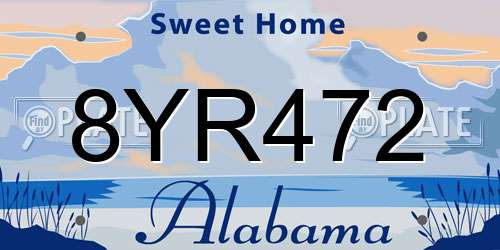 8YR472 Alabama License Plate
