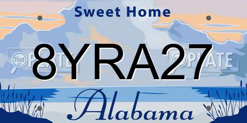 8YRA27 Alabama License Plate