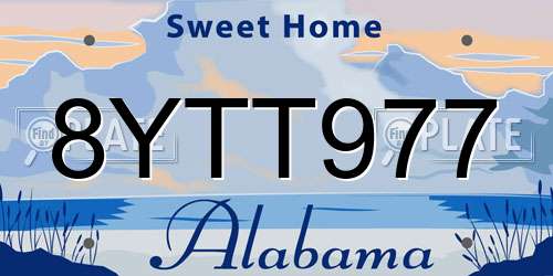 8YTT977 Alabama License Plate