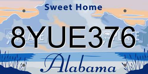8YUE376 Alabama License Plate