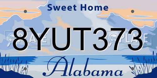 8YUT373 Alabama License Plate