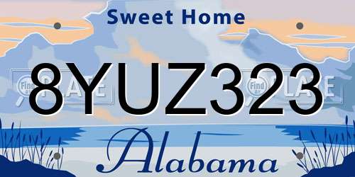 8YUZ323 Alabama License Plate
