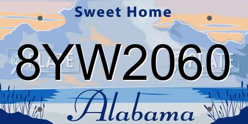8YW2060 Alabama License Plate