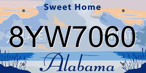 8YW7060 Alabama License Plate
