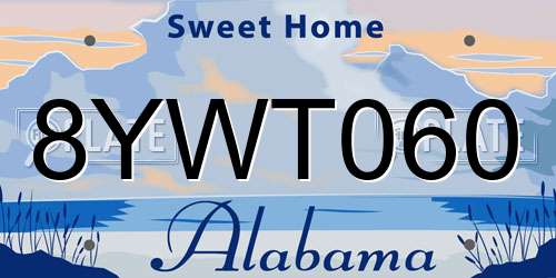 8YWT060 Alabama License Plate
