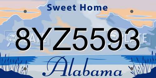 8YZ5593 Alabama License Plate