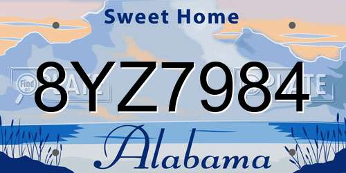 8YZ7984 Alabama License Plate