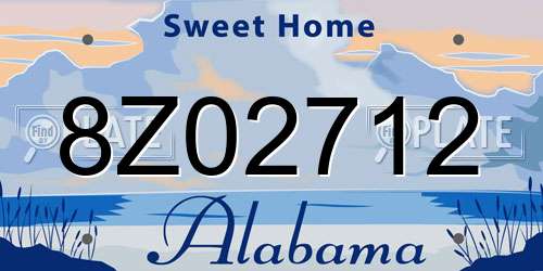 8Z02712 Alabama License Plate