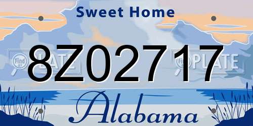 8Z02717 Alabama License Plate