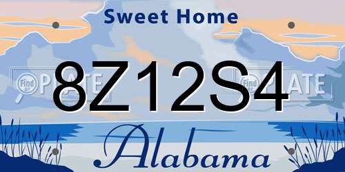 8Z12S4 Alabama License Plate