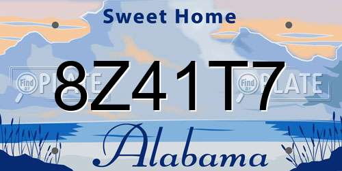 8Z41T7 Alabama License Plate