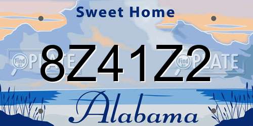 8Z41Z2 Alabama License Plate
