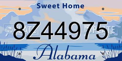 8Z44975 Alabama License Plate