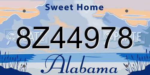 8Z44978 Alabama License Plate