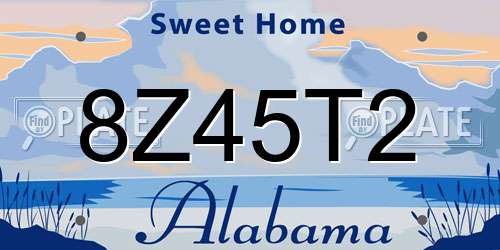 8Z45T2 Alabama License Plate