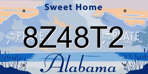 8Z48T2 Alabama License Plate