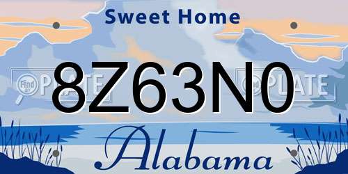 8Z63N0 Alabama License Plate