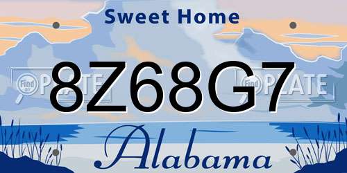 8Z68G7 Alabama License Plate